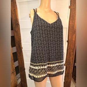 By & By Black Sleeveless Tank Blouse Womens Large